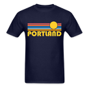 Portland, Oregon Basic T-Shirt - Unisex Portland T Shirt Retro Sun - navy