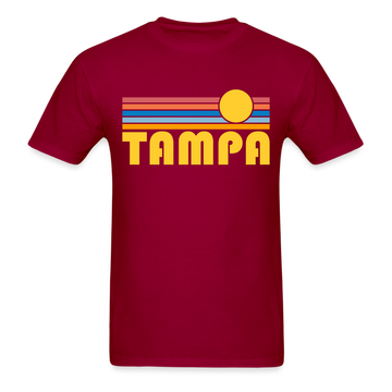 Tampa, Florida Basic T-Shirt - Unisex Tampa T Shirt Retro Sun - dark red