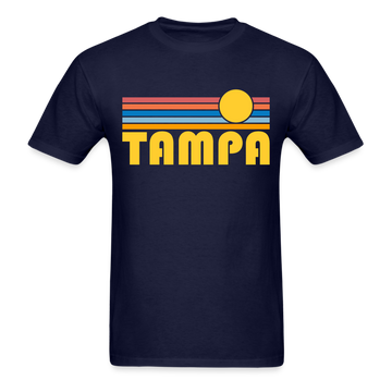 Tampa, Florida Basic T-Shirt - Unisex Tampa T Shirt Retro Sun - navy