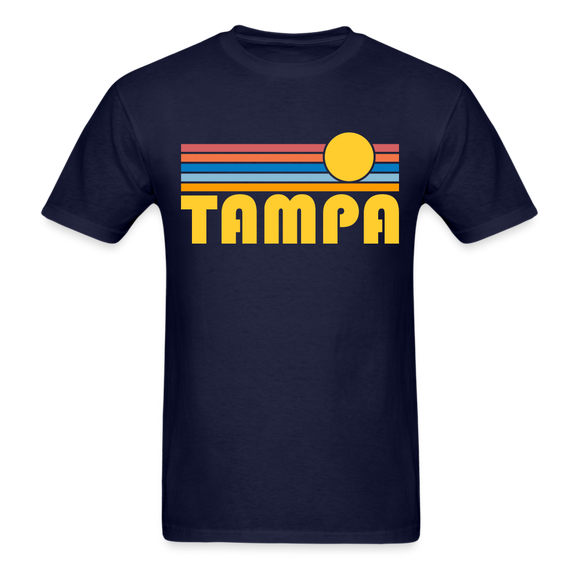 Tampa, Florida Basic T-Shirt - Unisex Tampa T Shirt Retro Sun - navy