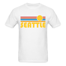 Seattle, Washington Basic T-Shirt - Unisex Seattle T Shirt Retro Sun - white