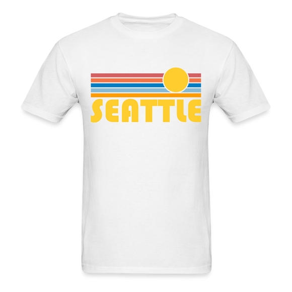 Seattle, Washington Basic T-Shirt - Unisex Seattle T Shirt Retro Sun - white
