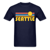 Seattle, Washington Basic T-Shirt - Unisex Seattle T Shirt Retro Sun - navy