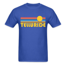 Telluride, Colorado Basic T-Shirt - Unisex Telluride T Shirt Retro Sun - royal blue