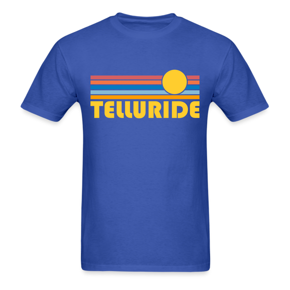 Telluride, Colorado Basic T-Shirt - Unisex Telluride T Shirt Retro Sun - royal blue