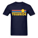 Telluride, Colorado Basic T-Shirt - Unisex Telluride T Shirt Retro Sun - navy