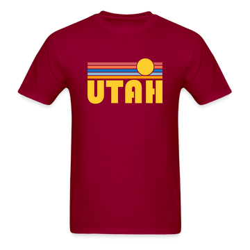 Utah Basic T-Shirt - Unisex Utah T Shirt Retro Sun - dark red