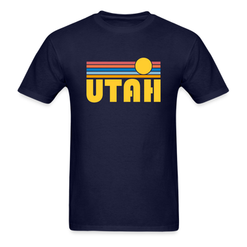Utah Basic T-Shirt - Unisex Utah T Shirt Retro Sun - navy