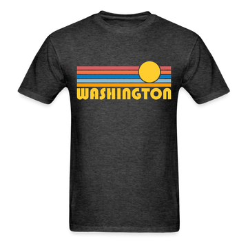 Washington Basic T-Shirt - Unisex Washington T Shirt Retro Sun - heather black