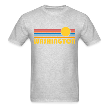 Washington Basic T-Shirt - Unisex Washington T Shirt Retro Sun - heather gray