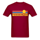 Washington Basic T-Shirt - Unisex Washington T Shirt Retro Sun - dark red