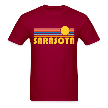 Sarasota, Florida Basic T-Shirt - Unisex Sarasota T Shirt Retro Sun - dark red