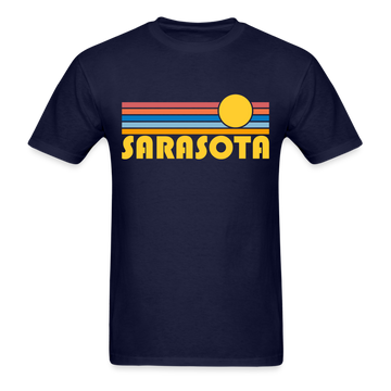 Sarasota, Florida Basic T-Shirt - Unisex Sarasota T Shirt Retro Sun - navy
