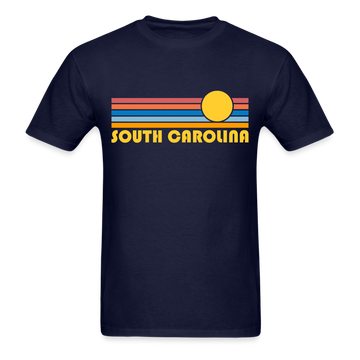 South Carolina Basic T-Shirt - Unisex South Carolina T Shirt Retro Sun - navy