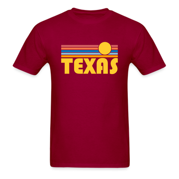 Texas Basic T-Shirt - Unisex Texas T Shirt Retro Sun - dark red