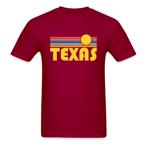 Texas Basic T-Shirt - Unisex Texas T Shirt Retro Sun - dark red