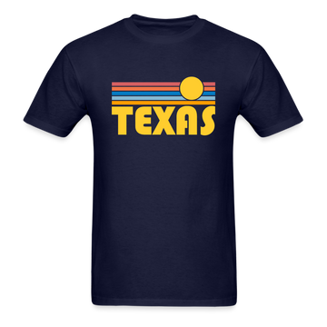 Texas Basic T-Shirt - Unisex Texas T Shirt Retro Sun - navy