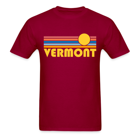 Vermont Basic T-Shirt - Unisex Vermont T Shirt Retro Sun - dark red