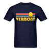 Vermont Basic T-Shirt - Unisex Vermont T Shirt Retro Sun - navy