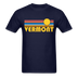 Vermont Basic T-Shirt - Unisex Vermont T Shirt Retro Sun - navy