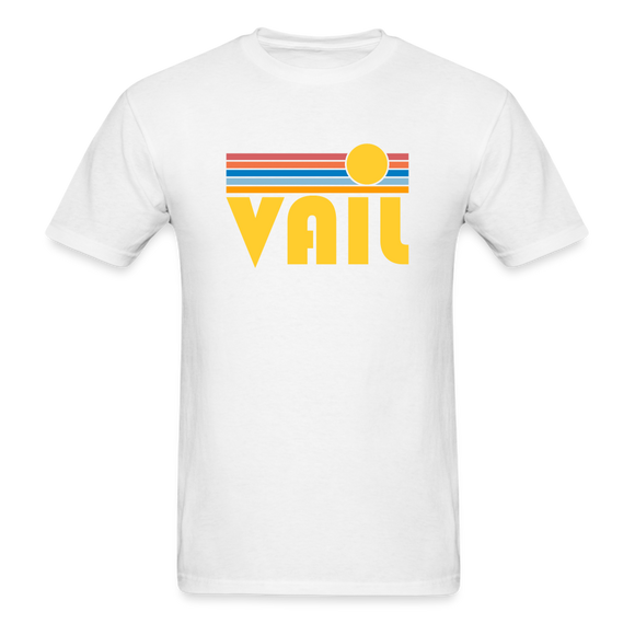 Vail, Colorado Basic T-Shirt - Unisex Vail T Shirt Retro Sun - white