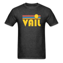 Vail, Colorado Basic T-Shirt - Unisex Vail T Shirt Retro Sun - heather black