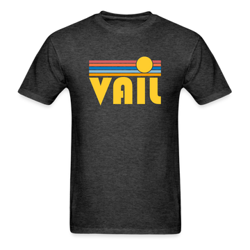 Vail, Colorado Basic T-Shirt - Unisex Vail T Shirt Retro Sun - heather black