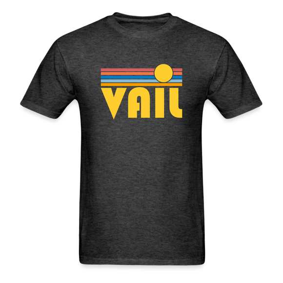 Vail, Colorado Basic T-Shirt - Unisex Vail T Shirt Retro Sun - heather black