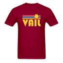 Vail, Colorado Basic T-Shirt - Unisex Vail T Shirt Retro Sun - dark red