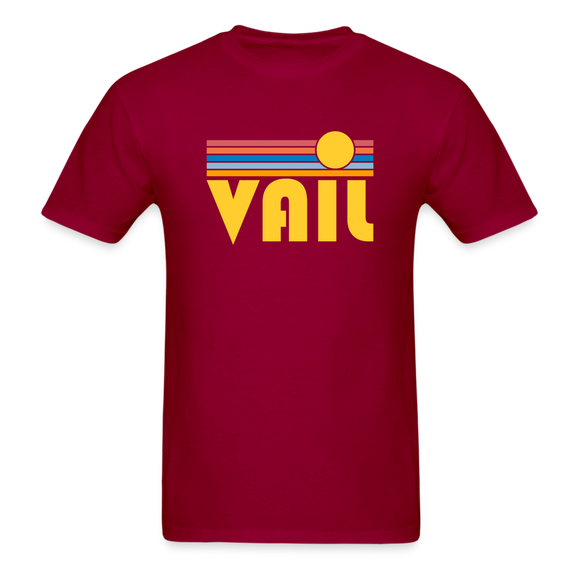 Vail, Colorado Basic T-Shirt - Unisex Vail T Shirt Retro Sun - dark red