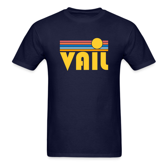 Vail, Colorado Basic T-Shirt - Unisex Vail T Shirt Retro Sun - navy