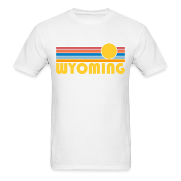 Wyoming Basic T-Shirt - Unisex Wyoming T Shirt Retro Sun - white