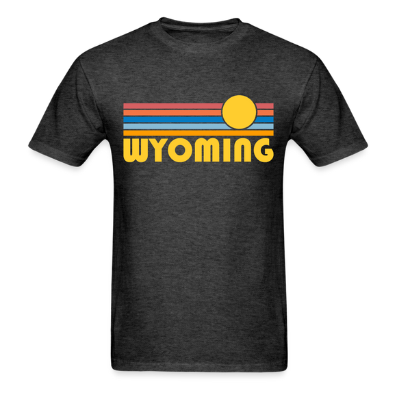 Wyoming Basic T-Shirt - Unisex Wyoming T Shirt Retro Sun - heather black
