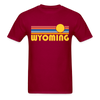 Wyoming Basic T-Shirt - Unisex Wyoming T Shirt Retro Sun - dark red