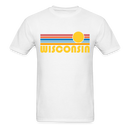 Wisconsin Basic T-Shirt - Unisex Wisconsin T Shirt Retro Sun - white