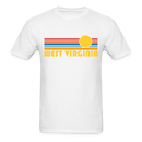 West Virginia Basic T-Shirt - Unisex West Virginia T Shirt Retro Sun - white