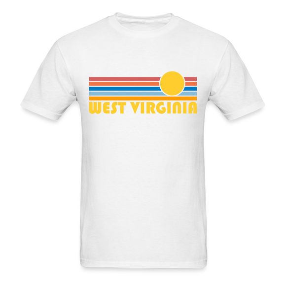West Virginia Basic T-Shirt - Unisex West Virginia T Shirt Retro Sun - white