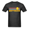 West Virginia Basic T-Shirt - Unisex West Virginia T Shirt Retro Sun - heather black