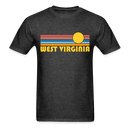West Virginia Basic T-Shirt - Unisex West Virginia T Shirt Retro Sun - heather black