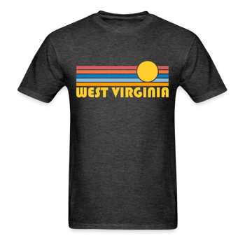 West Virginia Basic T-Shirt - Unisex West Virginia T Shirt Retro Sun - heather black