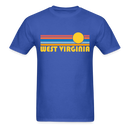West Virginia Basic T-Shirt - Unisex West Virginia T Shirt Retro Sun - royal blue