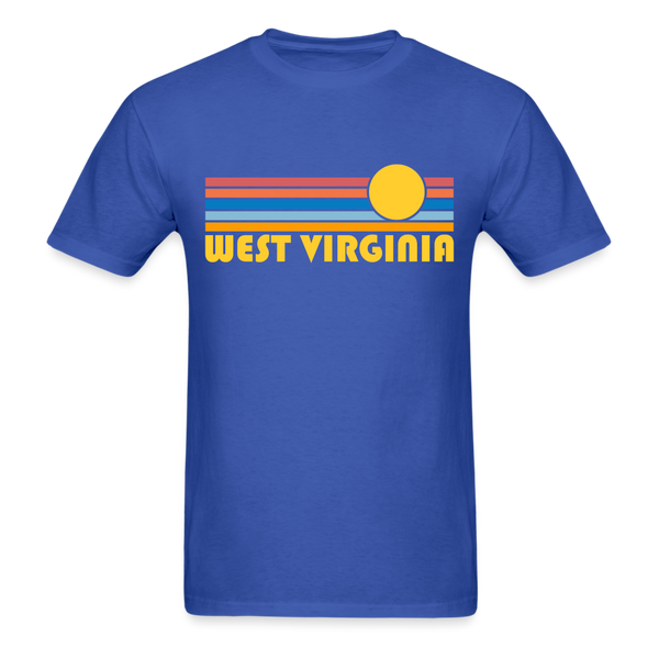 West Virginia Basic T-Shirt - Unisex West Virginia T Shirt Retro Sun - royal blue