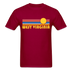 West Virginia Basic T-Shirt - Unisex West Virginia T Shirt Retro Sun - dark red