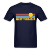 West Virginia Basic T-Shirt - Unisex West Virginia T Shirt Retro Sun - navy