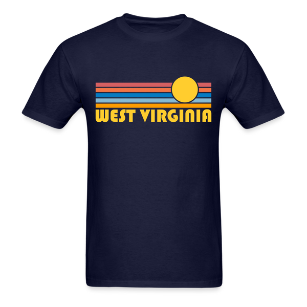 West Virginia Basic T-Shirt - Unisex West Virginia T Shirt Retro Sun - navy