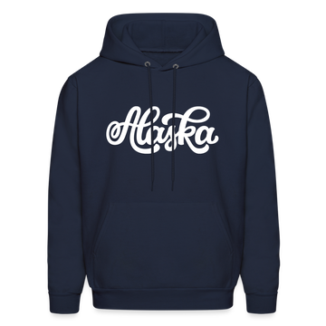 Alaska Hoodie - Hand Lettered Unisex Alaska Hooded Sweatshirt - navy