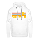 Premium Charlotte, North Carolina Hoodie - Retro Sun Premium Men's Charlotte Sweatshirt / Hoodie - white