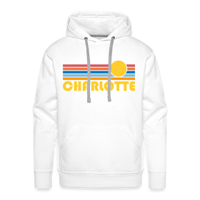 Premium Charlotte, North Carolina Hoodie - Retro Sun Premium Men's Charlotte Sweatshirt / Hoodie - white