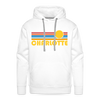 Premium Charlotte, North Carolina Hoodie - Retro Sun Premium Men's Charlotte Sweatshirt / Hoodie - white