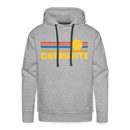 Premium Charlotte, North Carolina Hoodie - Retro Sun Premium Men's Charlotte Sweatshirt / Hoodie - heather grey